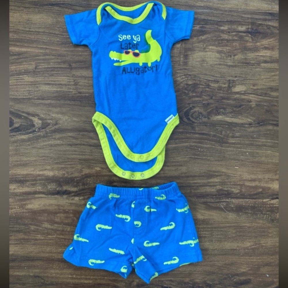 Gerber Blue and Green Baby Onesie